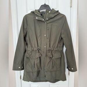 J Crew | Utility Rain Jacket | Army Green | Size S